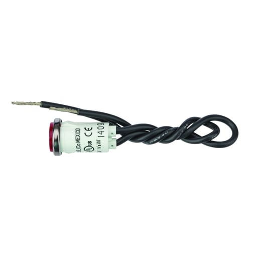 NSi - NSI 79750LW 125 Volt Diamond Red Lens White Stainless Bezel Round Indicator Light