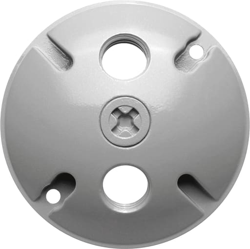 Rab Electric Mfg - RAB C103 4-1/2 Inch 3-Hole Round Silver Gray Die-Cast Aluminum Weatherproof Cover