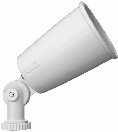 Rab Electric Mfg - RAB R90W 150 W 2-1/4 x 4-3/16 Inch White Die-Cast Aluminum Incandescent Floodlight Fixture
