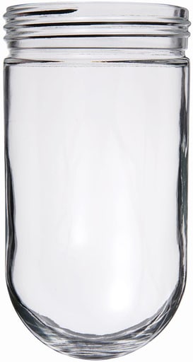 Rab Electric Mfg - RAB GL200 200 W 8-3/8 x 4-11/32 Inch Round Bottom Clear Threaded Glass Lighting Globe