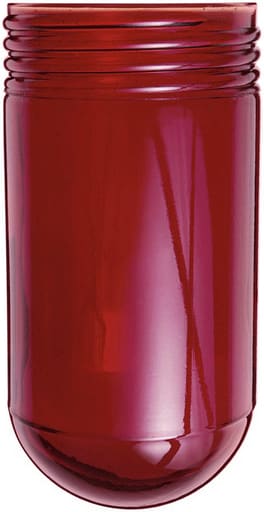 Rab Electric Mfg - RAB GL100R 100 W 6-3/4 x 3-9/16 Inch Round Bottom Ruby Threaded Glass Lighting Globe
