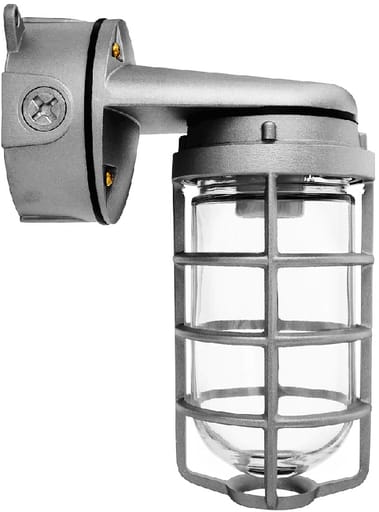 Rab Electric Mfg - RAB VXBR100DG 100 W Natural Die-Cast Aluminum Incandescent Vaportight Wall Fixture with Guard