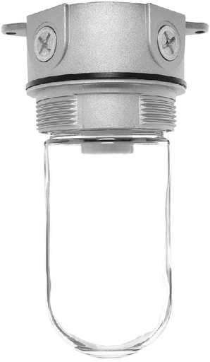 Rab Electric Mfg - RAB VX100 150 W Natural Die-Cast Aluminum Incandescent Vaportight Ceiling Fixture with Globe