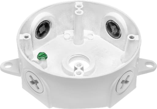 Rab Electric Mfg - RAB VXCW 4 X1-5/8 Inch White Die-Cast Aluminum Round Weatherproof Outlet Box