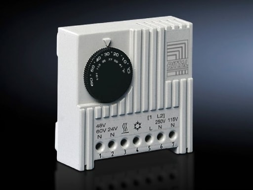 Rittal Corp. - Rittal 3110000 24 to 230 VAC/24 to 60 VDC 71 x 33.5 x 71 mm Light Gray Enclosure Internal Thermostat