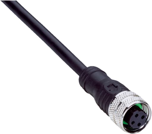 Sick, Inc. - SICK 6061173 KA24-SIF225 CABLE FEMALE CONNECTOR, 1/2"-20, 4-PIN, STRAIGHT 5M PVC