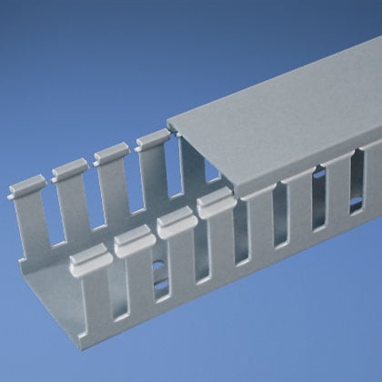 Panduit Corp - Panduit G.5X.5LG6 Wide Slotted Wiring Duct, PVC, .5" x .5" x 6ft, Light Gray