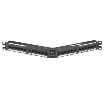 Panduit Corp - Panduit DPA245E88TGY DP5e™ Angled Cat 5e Punchdown Patch Panel 24 Ports, 1RU, Black