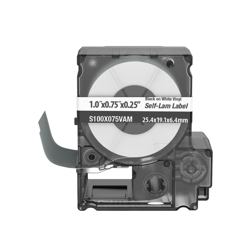 Panduit Corp - Panduit S100X075VAM MP Printer Self-Laminated Label, Vinyl, White, 1"x.75", 0.25"POH