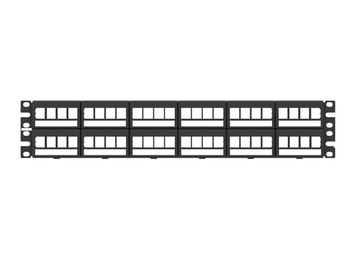 Panduit Corp - Panduit NKFPL48 Patch Panel, Front Access, Flat, 48-Port, Black, Labels