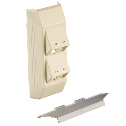 Panduit Corp - Panduit T45HDBEI Surface Raceway, T-45 Snap-On Hinged Data Bracket, Electric Ivory