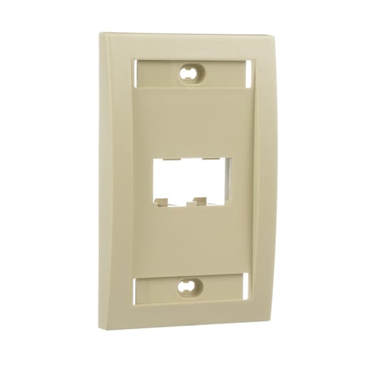Panduit Corp - Panduit CFPE2EIY 1-Gang Electric Ivory Plastic 2-Port Data Communication Face Plate