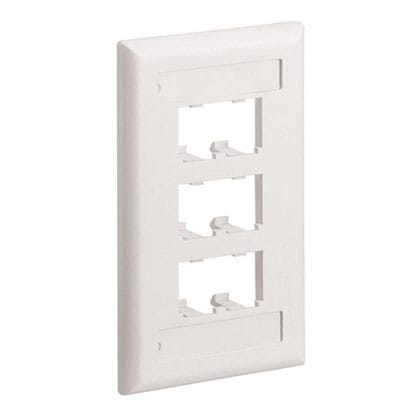 Panduit Corp - Panduit CFPL6IWY 1-Gang Off White Plastic 6-Port Data Communication Face Plate