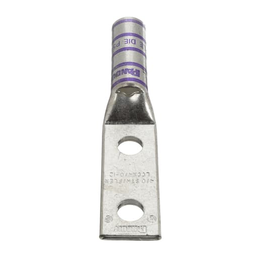 Panduit Corp - Panduit LCCX4/0-12-X Pan-Lug™ Copper 2 Hole Straight Tongue Compression Lug