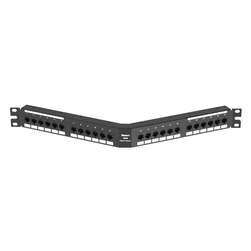 Panduit Corp - Panduit DPA24688TGY Cat 6 Angled Punchdown Patch Panel, 24 Port, 1 RU