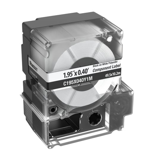 Panduit Corp - Panduit C195X040Y1M MP Printer Network Component Label, Polyester, White, 0.4"x1.95"