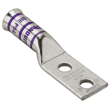 Panduit Corp - Panduit LCCF250-12-X Pan-Lug™ Copper 2 Hole Straight Tongue Compression Lug