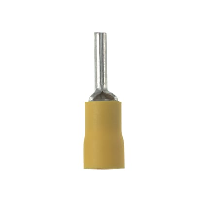 Panduit Corp - Panduit PV10-P55-LYY Pin Terminal, Yellow, Vinyl, 10-12 AWG, 14mm Pin L, PK50