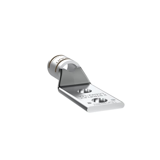 Panduit Corp - Panduit LCDX2-14A-E Compression Lug, Tin Plate Copper, Straight, Two 1/4" Stud, PK20