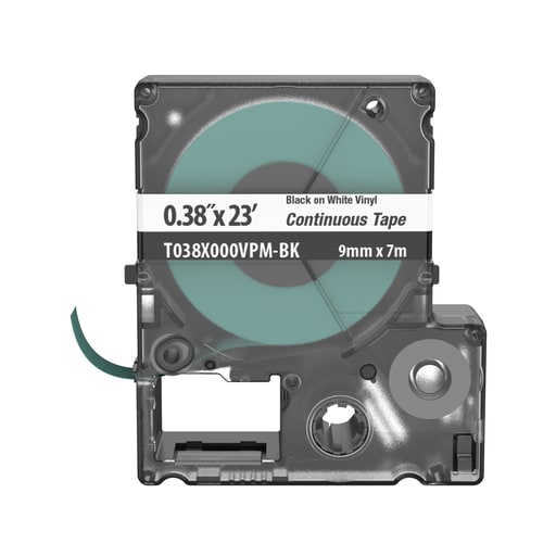 Panduit Corp - Panduit T038X000VPM-BK MP Printer Continuous. Tape, Safety & ID, Vinyl, Black/White, .38" W