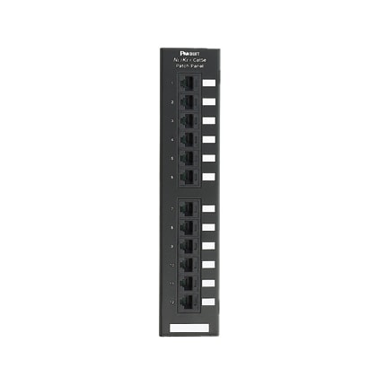 Panduit Corp - Panduit NK6PPG12WY 12-Port Category 6 Punchdown Patch Panel Wallplate with Standard Bracket