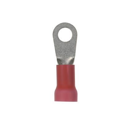 Panduit Corp - Panduit PV8-14RX-TY Ring Terminal, Expanded, Red, Vinyl, 8 AWG, 1/4" Stud