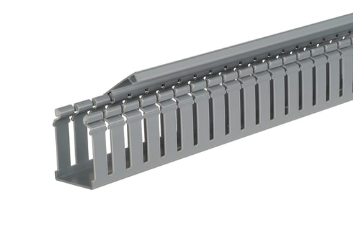 Panduit Corp - Panduit H4X4LG6 Slotted Hinged Duct,PVC,4"X4"X6',Light Gray