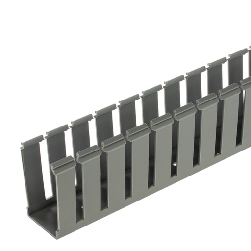 Panduit Corp - Panduit G1.5X4LG6 Wide Slotted Wiring Duct, PVC, 1.5" x 4" x 6ft, Light Gray