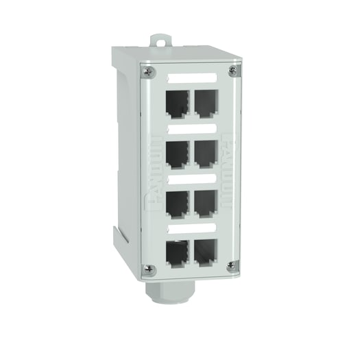 Panduit Corp - Panduit FDME8RG Mini-Com® 8-port DIN Ra
