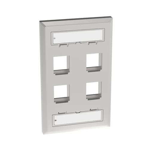 Panduit Corp - Panduit NKF4S Faceplate, 4-Port, Stainless Steel
