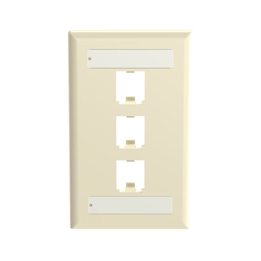 Panduit Corp - Panduit CFPL3EIY Mini-Com, Classic, Faceplate, 3 Port, Electric Ivory