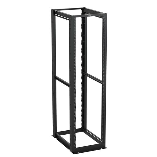 Panduit Corp - Panduit R4PCN 4-Post Rack, 45RU, 30 in. Deep, Cage Nut E-Rails, Black