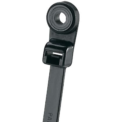 Panduit Corp - Panduit PLC1M-S4-C0 Clamp Tie, 4.3"L (109mm), #4 (M2.5) Screw, Miniature, Weather Resistant, Black