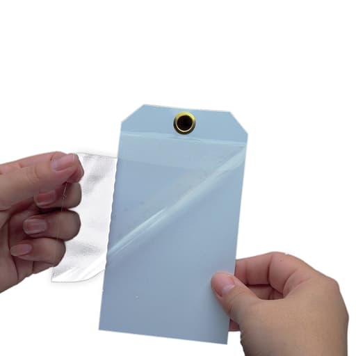 Panduit Corp - Panduit PST-1 Self-Laminating Tags, 3"x2" with ties, Blank (no legend), 10 tags/pk, WH
