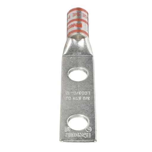 Panduit Corp - Panduit LCD3/0-12-X Pan-Lug™ Copper 2 Hole Straight Tongue Compression Lug