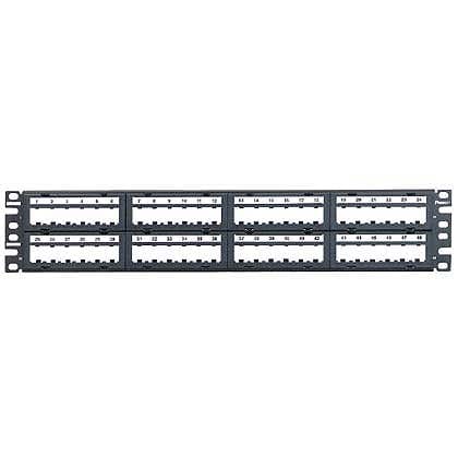 Panduit Corp - Panduit CPPL48M6BLY , Flat,Unshielded, Patch Panel, 48 Port, 2 RU, Black