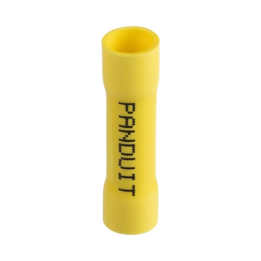 Panduit Corp - Panduit ESV10BX-Q Butt Splice, Yellow, Vinyl, 1.22", 12-10 AWG, PK25