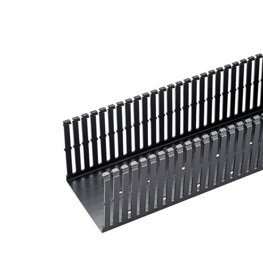 Panduit Corp - Panduit F2X3BL6 Narrow Slotted Wiring Duct, PVC, 2" x 3" x 6ft, Black