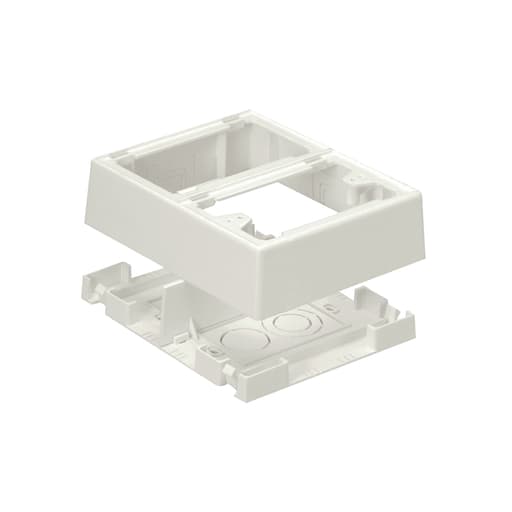 Panduit Corp - Panduit JBP2FSWH Surface Raceway, Power Rated Junction Box, 2-gang, 2-pc, Snap-on, White