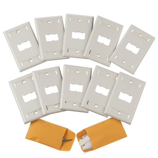 Panduit Corp - Panduit CFPL2IW-X Faceplate, Single Gang, Label Pocket, 2 Ports, Off White