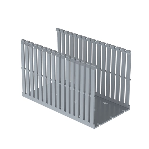 Panduit Corp - Panduit F4X5LG6 Narrow Slotted Wiring Duct, PVC, 4" x 5" x 6ft, Light Gray