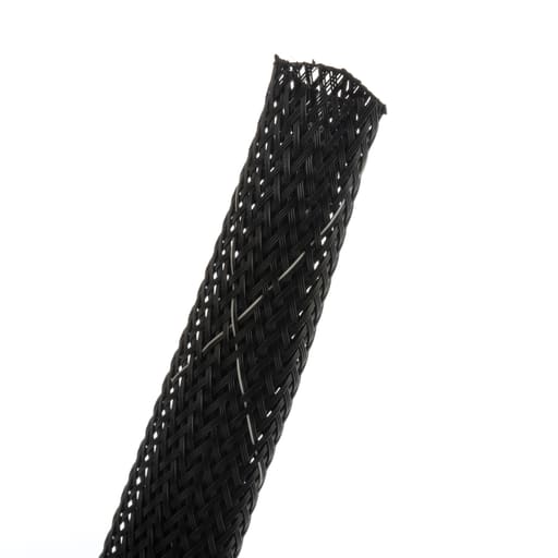 Panduit Corp - Panduit SE50PFR-CR0 Braided Sleeving, Black, FR (PET), 0.5" Nom Diameter, 100', PK1