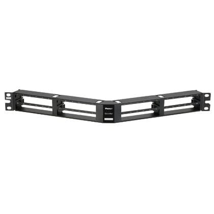 Panduit Corp - Panduit QAPP48HDBL Angled Patch Panel, 48 Port, 1 RU, Black
