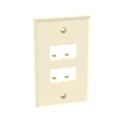 Panduit Corp - Panduit CFP4EI Classic, Faceplate, 4 Port, Electric Ivory