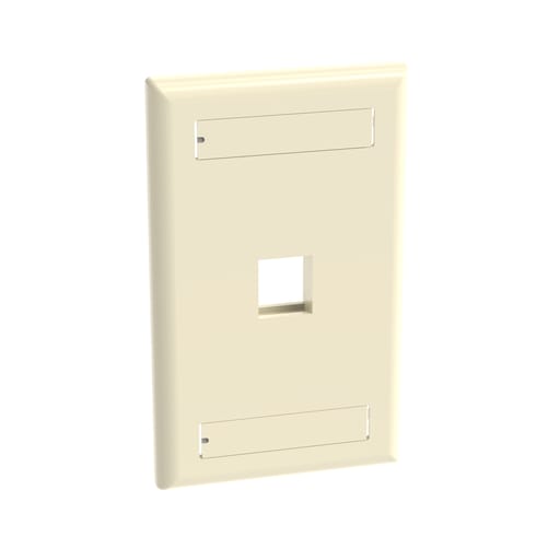 Panduit Corp - Panduit NK1FEIY Faceplate, 1-Port, Electric Ivory, with Label Pocket