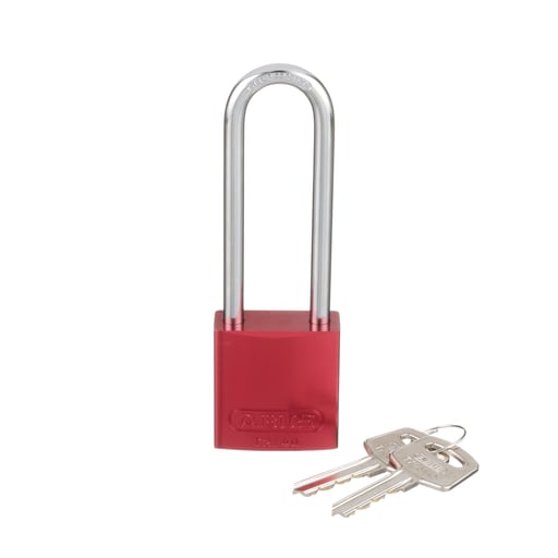 Panduit Corp - Panduit PSL-7-LS Aluminum Body Padlock, Long Shackle, Red