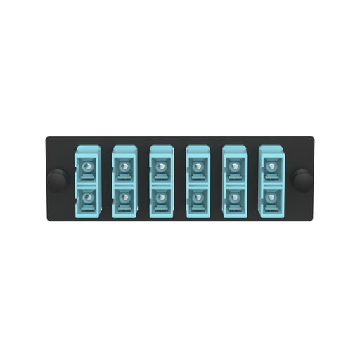Panduit Corp - Panduit FAP6WAQDSCZ Fiber Adapter Panel, OM4, 6 SC Duplex, Aqua