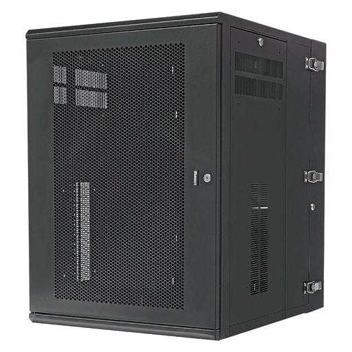 Panduit Corp - Panduit PZWMC1830P Wall Mount Cabinet, 18RU, 30" Depth, Perforated Door, Black