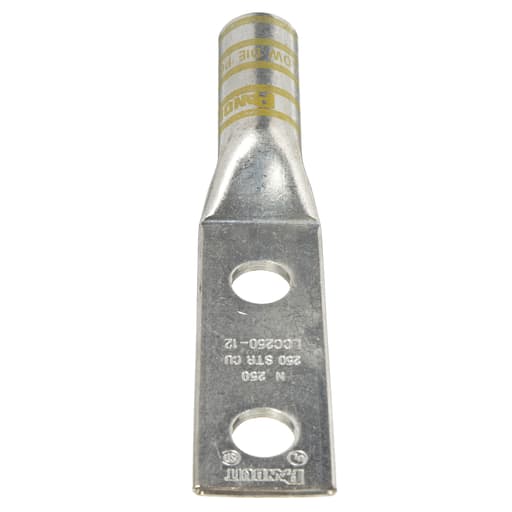 Panduit Corp - Panduit LCC250-12-X 2-Hole 250 MCM 1/2 Inch Stud Hole 1.75 Inch Hole Spacing Copper Compression Lug