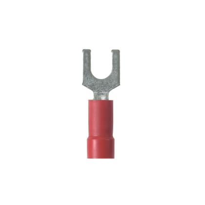 Panduit Corp - Panduit EV18-6FB-Q Loose Piece Forks, Red, Vinyl, 1/8" Stud, 22-18 AWG, PK25